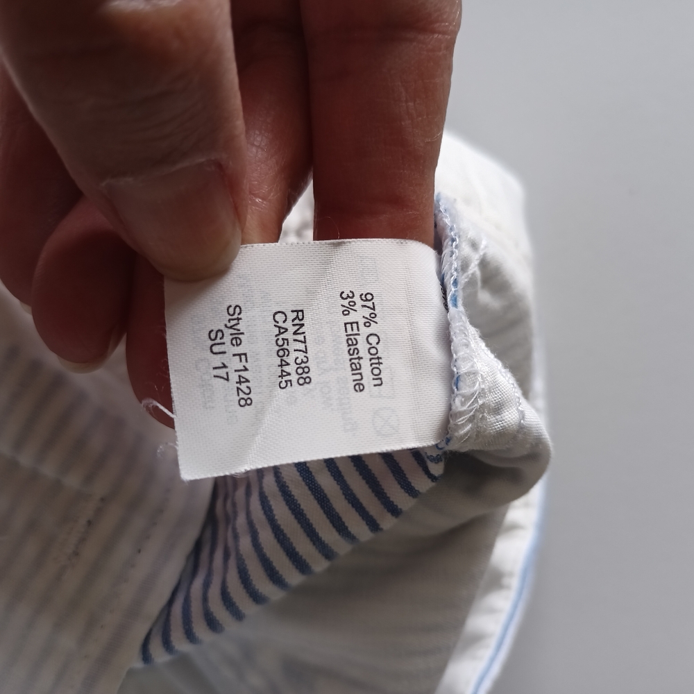 J. Crew Blue And White Dress Pants with Structured Waistband - Picture 5 of 5